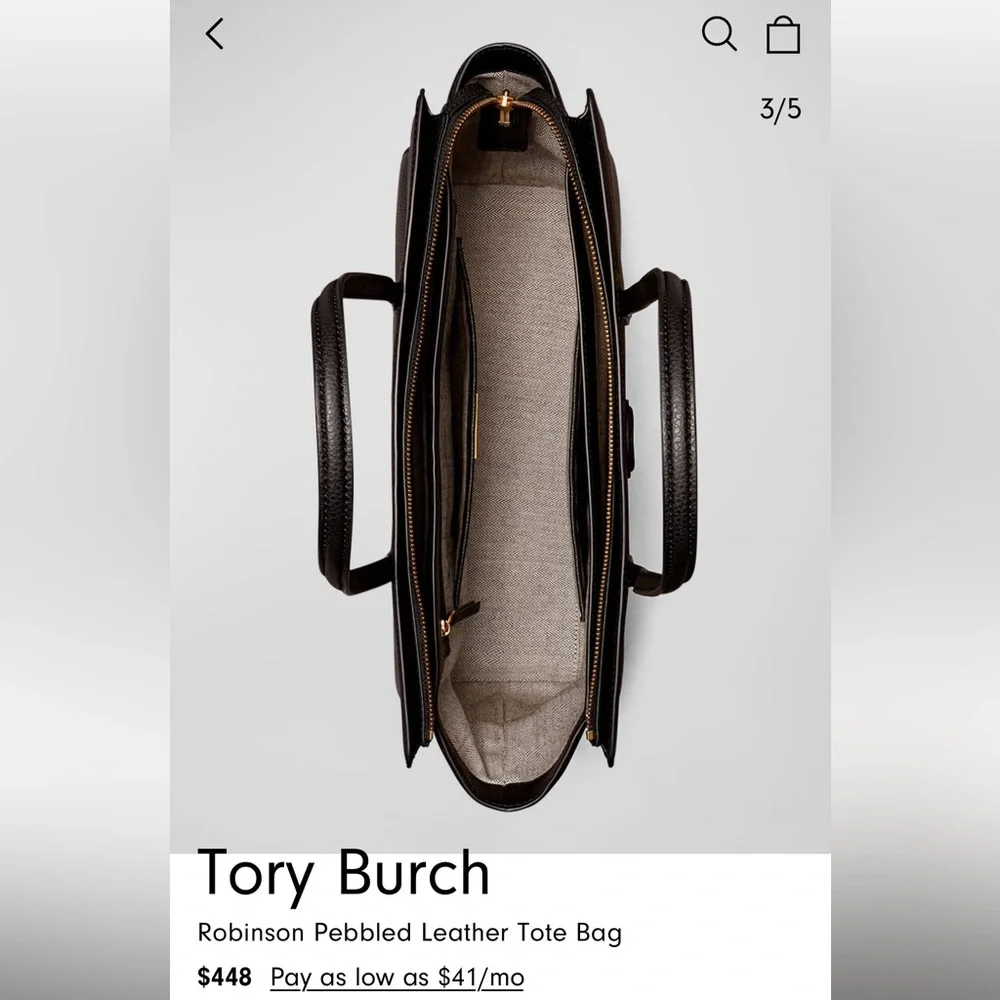 Tory Burch Robinson Tote Black - Picture 2 of 8